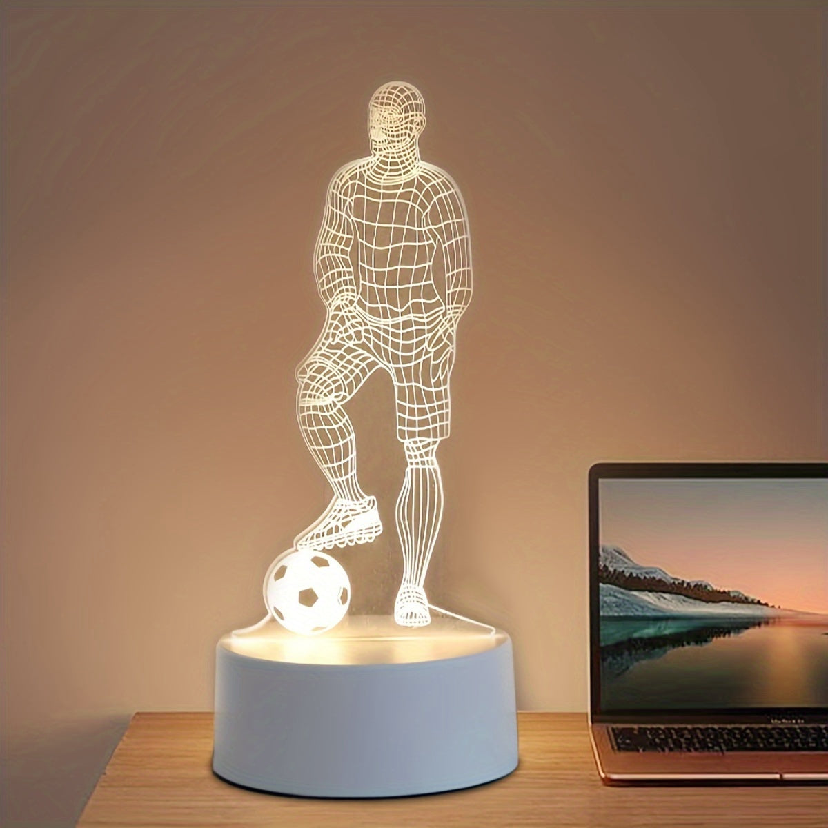 3D Football Player LED Table Lamp