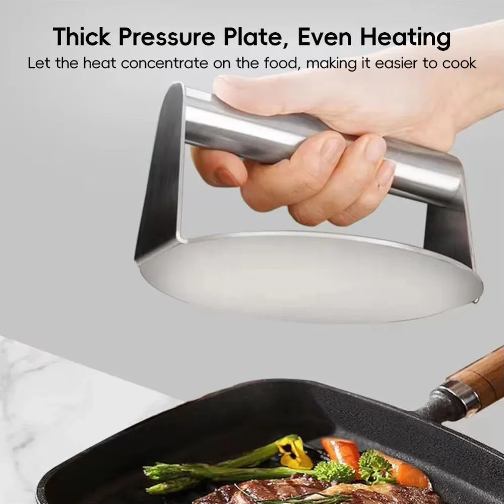 Grill Press Stainless Steel Smash Burger Press