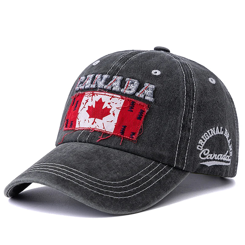Canada Unisex Washed Cotton Vintage Baseball Cap