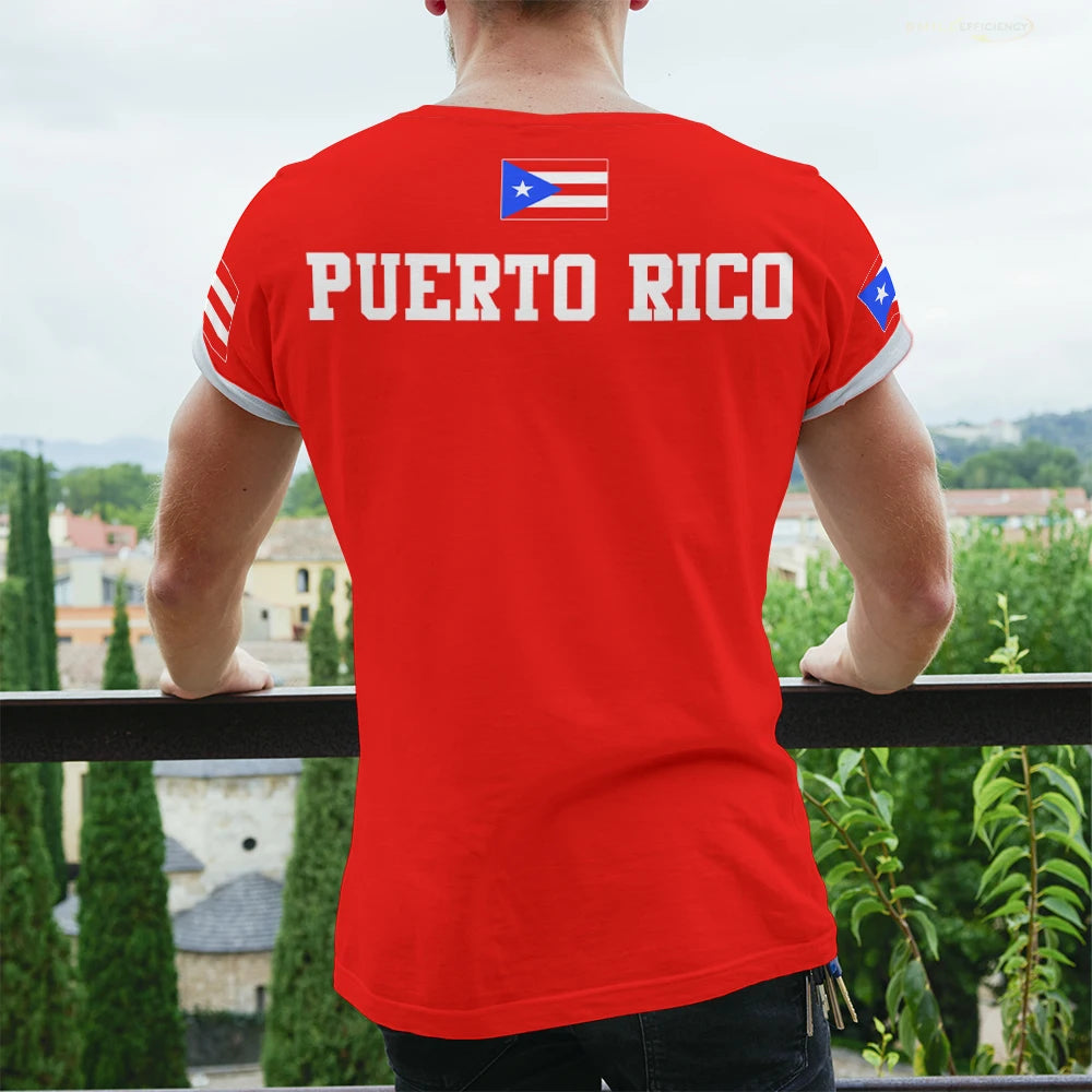Puerto Rico Flag Badge Soccer T‑Shirt