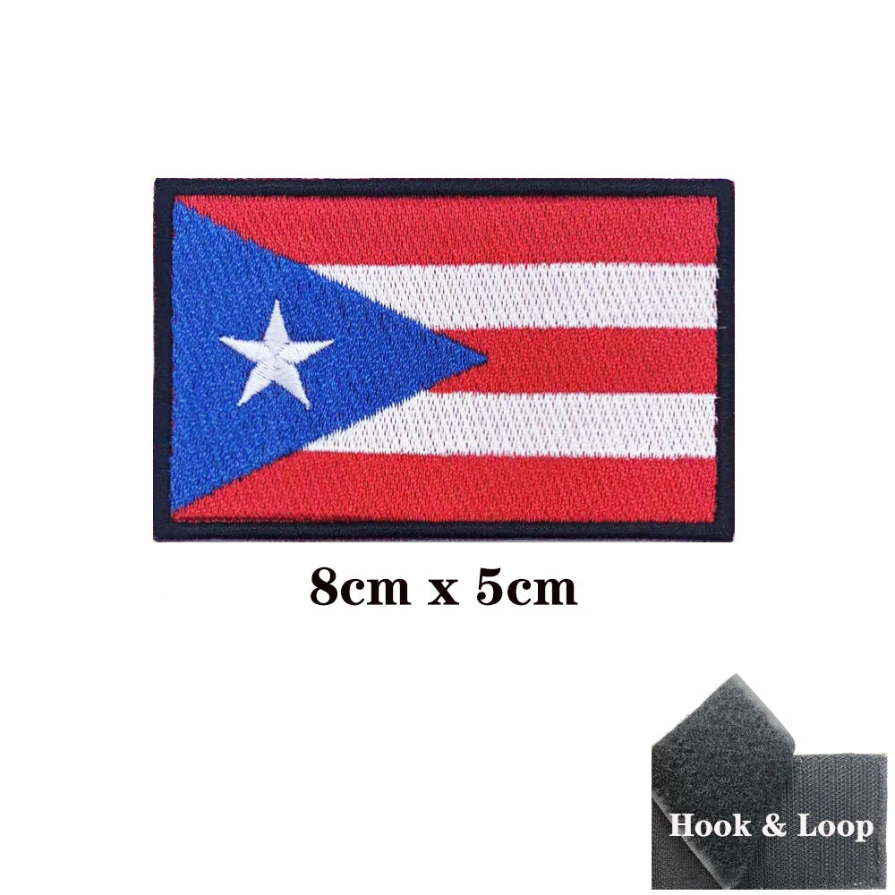 Puerto Rico Flag Patch – Iron‑On or Velcro Ready