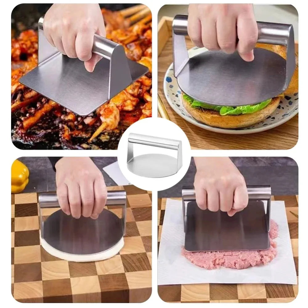 Grill Press Stainless Steel Smash Burger Press