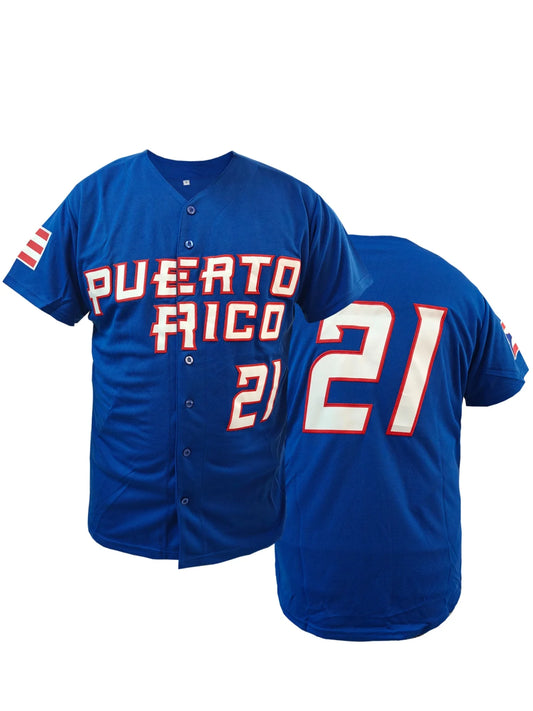 Men’s Puerto Rico #21 Baseball Jersey