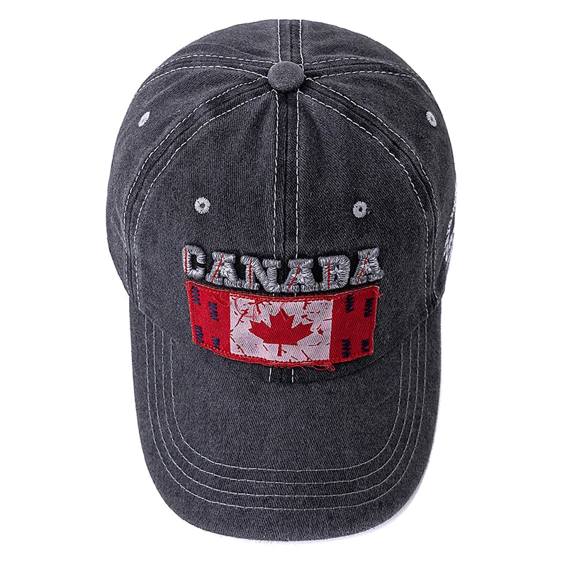 Canada Unisex Washed Cotton Vintage Baseball Cap