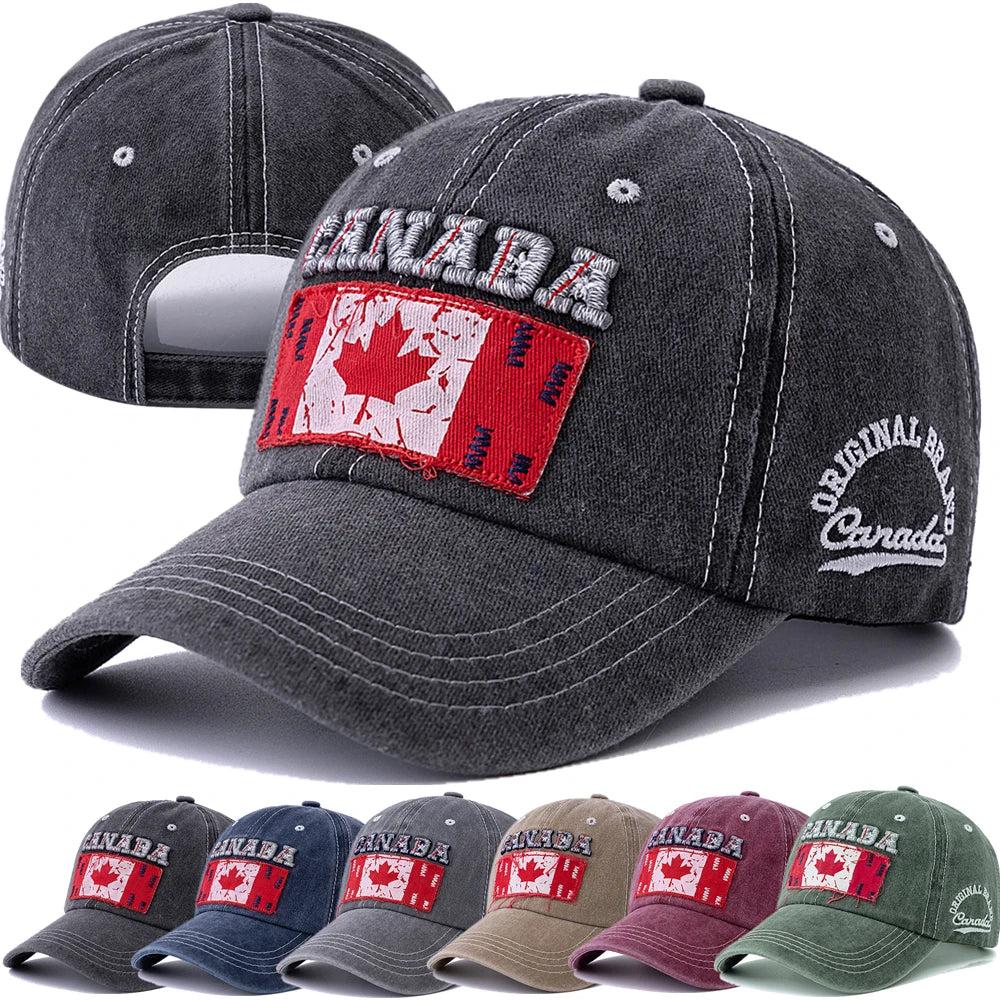Canada Unisex Washed Cotton Vintage Baseball Cap
