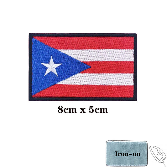 Puerto Rico Flag Patch – Iron‑On or Velcro Ready